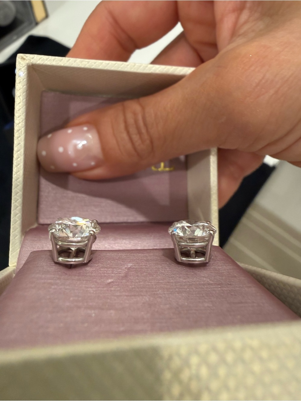 5 carat Lab created diamond stud earrings